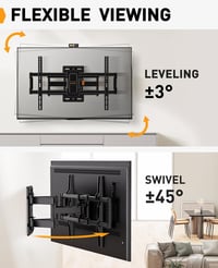 Perlegear fekete TV fali konzol dönthető és forgatható 42-86 hüvelykes lapos és ívelt képernyőkhöz max VESA 600x400, 60 kg-ig 4