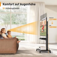 PERLEGEAR Mobil TV Állvány 32-75 Colos Tévéhez, Dönthető Forgó Görgős Tartó, Max 50kg, VESA 600x400 6