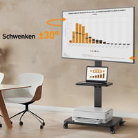 PERLEGEAR Mobil TV Állvány 32-75 Colos Tévéhez, Dönthető Forgó Görgős Tartó, Max 50kg, VESA 600x400 9