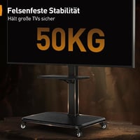 PERLEGEAR Mobil TV Állvány 32-75 Colos Tévéhez, Dönthető Forgó Görgős Tartó, Max 50kg, VESA 600x400 3