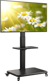PERLEGEAR Mobil TV Állvány 32-75 Colos Tévéhez, Dönthető Forgó Görgős Tartó, Max 50kg, VESA 600x400 1