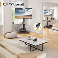 PERLEGEAR Mobil TV Állvány 32-75 Colos Tévéhez, Dönthető Forgó Görgős Tartó, Max 50kg, VESA 600x400 4