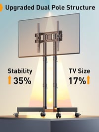 Perlegear mobil TV állvány kerekeken, 32-70 colos tévékhez, magasságállítható 4