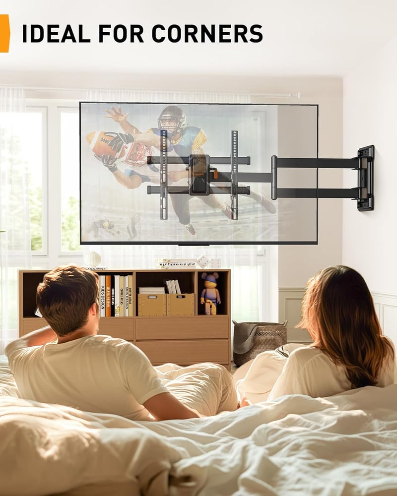 Perlegear Mozgatható TV Fali Tartó 32-65 Colos Tévéhez, 60kg Terhelhetőség, ±90° Forgatható