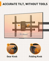 Perlegear Mozgatható TV Fali Tartó 32-65 Colos Tévéhez, 60kg Terhelhetőség, ±90° Forgatható 6