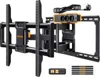 Perlegear PGLF11 fekete teljesen mozgatható TV fali konzol tápkábellel 42-90 hüvelykig, 68 kg, VESA 600x400, döntés forgás kihúzás 1
