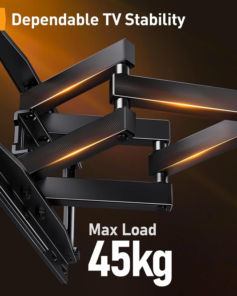 Perlegear PGMF20 TV fali tartó LED világítással 26-65 colos tévéhez, 45 kg terhelhetőség