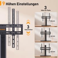Stojan na TV Perlegear pre 26-60-palcové OLED, LCD ploché a zakrivené televízory, otočný, výškovo nastaviteľný, základňa z tvrdeného skla, max. VESA 400x400 mm, nosnosť 40 kg 5