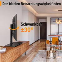 Stojan na TV Perlegear pre 26-60-palcové OLED, LCD ploché a zakrivené televízory, otočný, výškovo nastaviteľný, základňa z tvrdeného skla, max. VESA 400x400 mm, nosnosť 40 kg 2
