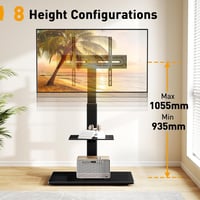 Perlegear TV állvány 30-70 colos tévéhez, dönthető, forgó, magasságállítható polccal 5