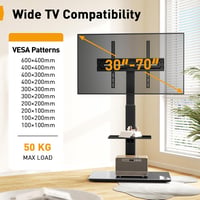 Perlegear TV állvány 30-70 colos tévéhez, dönthető, forgó, magasságállítható polccal 2