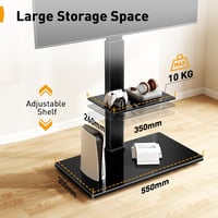 Perlegear TV állvány 30-70 colos tévéhez, dönthető, forgó, magasságállítható polccal 6