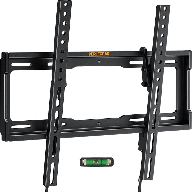 Perlegear TV Fali Tartó 26-55 Colos Lapos és Ívelt Televíziókhoz, 60 kg Teherbírás, VESA 400x400 mm Kompatibilis Monitorokhoz