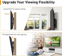 Perlegear TV Fali Tartó 26-55 Colos Lapos és Ívelt Televíziókhoz, 60 kg Teherbírás, VESA 400x400 mm Kompatibilis Monitorokhoz 2