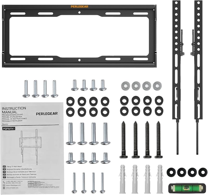 Perlegear TV Fali Tartó 26-55 Colos Lapos és Ívelt Televíziókhoz, 60 kg Teherbírás, VESA 400x400 mm Kompatibilis Monitorokhoz