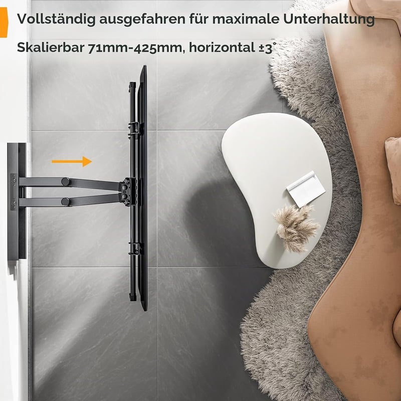 Perlegear TV fali tartó 37-70" dönthető forgatható VESA 600x400 60kg