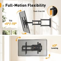 Perlegear TV fali tartó 42-84 colos tévéhez, 943 mm hosszú kar, dönthető forgó konzol 6