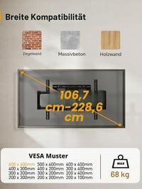 Perlegear TV fali tartó 42-85 colos tévéhez, duplagelenk, 60kg terhelhetőség 2