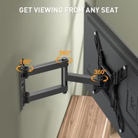 Perlegear TV Fali Tartó - Dönthető és Forgatható Konzol 23-55 Colos Lapos és Ívelt TV-hez, 45 kg Teherbírás, VESA 400x400 mm 5