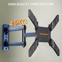 Perlegear TV Fali Tartó - Dönthető és Forgatható Konzol 23-55 Colos Lapos és Ívelt TV-hez, 45 kg Teherbírás, VESA 400x400 mm 3