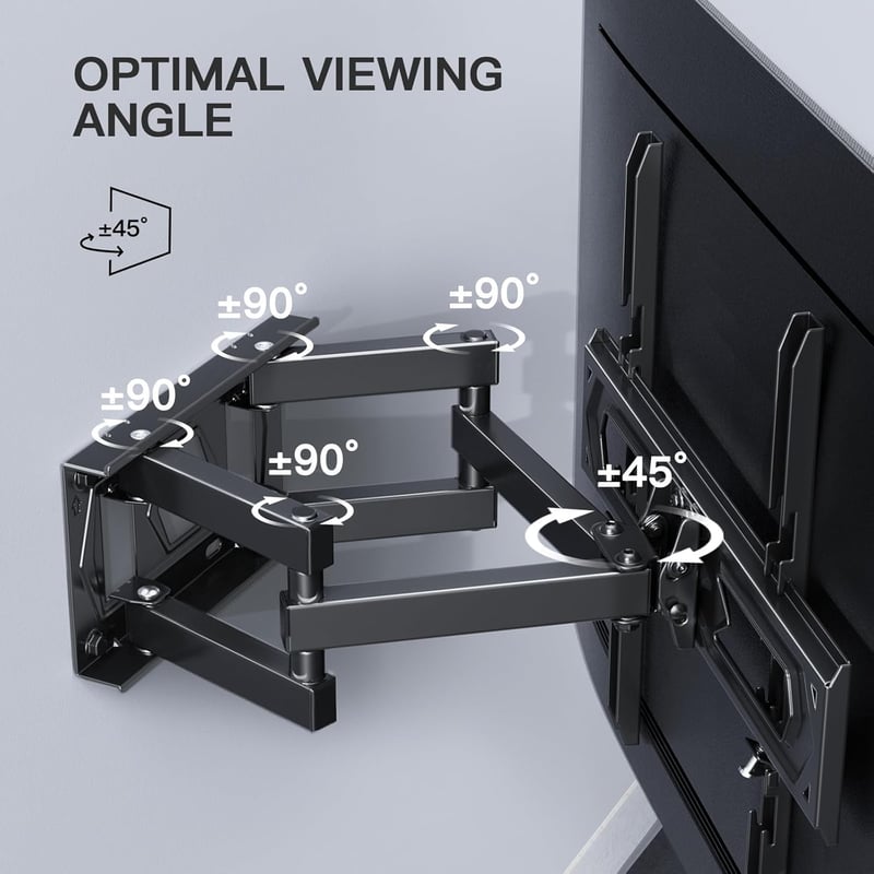 PERLESMITH TV fali tartó 26-70 colos tévéhez, forgatható dönthető konzol, max 45 kg - matte black