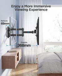 Perlesmith TV Fali Tartó, Forgatható és Dönthető Konzol 13-42 Colos Lapos és Ívelt TV-hez, Monitorhoz, 20 kg Teherbírással, VESA 200x200 mm 5