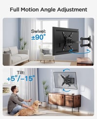 Perlesmith TV Fali Tartó, Forgatható és Dönthető Konzol 13-42 Colos Lapos és Ívelt TV-hez, Monitorhoz, 20 kg Teherbírással, VESA 200x200 mm 4