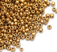 Mărgele de nisip din sticlă, finisaj perlat mat, aurii, 4 mm, 6/0, rotunde, mini mărgele, mărgele tip pony, 1100 buc. 2