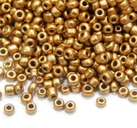 Mărgele de nisip din sticlă, finisaj perlat mat, aurii, 4 mm, 6/0, rotunde, mini mărgele, mărgele tip pony, 1100 buc. 3