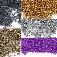 Mărgele de nisip din sticlă, finisaj perlat mat, aurii, 4 mm, 6/0, rotunde, mini mărgele, mărgele tip pony, 1100 buc. 6