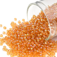 Perla staklene perlice Rocailles indijanske perle 4 mm 6/0 okrugle mini perlice 1100 kom - Gold AB prozirne 1