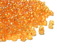Perla staklene perlice Rocailles indijanske perle 4 mm 6/0 okrugle mini perlice 1100 kom - Gold AB prozirne 2