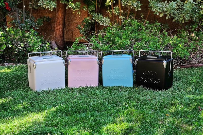 Permasteel Hordozható Hűtőbox 13L Retro Piknik Cooler Utazáshoz - pink, S