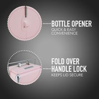 Permasteel Hordozható Hűtőbox 13L Retro Piknik Cooler Utazáshoz - pink, S 7