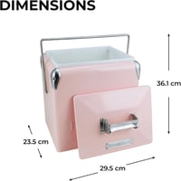 Permasteel Hordozható Hűtőbox 13L Retro Piknik Cooler Utazáshoz - pink, S 3