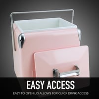 Permasteel Hordozható Hűtőbox 13L Retro Piknik Cooler Utazáshoz - pink, S 6