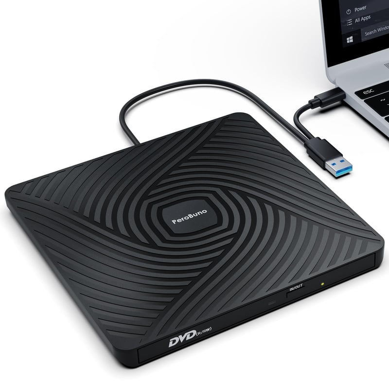 Externá DVD mechanika PeroBuno USB 3.0 Type-C, ultra tenká 0,5-palcová optická mechanika CD DVD RW pre notebook, PC, MacBook, Windows, Linux, Mac OS