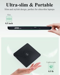 Externá DVD mechanika PeroBuno USB 3.0 Type-C, ultra tenká 0,5-palcová optická mechanika CD DVD RW pre notebook, PC, MacBook, Windows, Linux, Mac OS 2