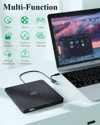 Externá DVD mechanika PeroBuno USB 3.0 Type-C, ultra tenká 0,5-palcová optická mechanika CD DVD RW pre notebook, PC, MacBook, Windows, Linux, Mac OS 5