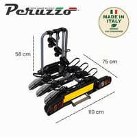Nosič bicyklov na ťažné zariadenie Peruzzo Pure Instinct 708/3 pre 3 bicykle, kompatibilný s Fat Bike, sklopný, uzamykateľný káblom Antilop, skladací, čierny 3