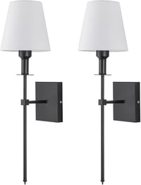 Lampă de perete LED RGB reîncărcabilă Peskoe cu telecomandă, abajur din material textil, reglabilă, iluminat interior pentru living și dormitor 1