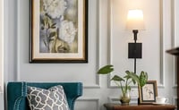 Lampă de perete LED RGB reîncărcabilă Peskoe cu telecomandă, abajur din material textil, reglabilă, iluminat interior pentru living și dormitor 6