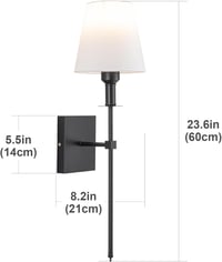 Lampă de perete LED RGB reîncărcabilă Peskoe cu telecomandă, abajur din material textil, reglabilă, iluminat interior pentru living și dormitor 4