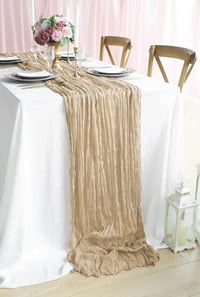 Pesonlook 2db Cheesecloth Asztali Futó 90x300cm Világosbarna Rustic Boho Esküvő Születésnap - 2Pack, Light Brown 3
