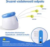 Pet Prime Automata Labdavető Kutyáknak 3 Távolsággal 3-9m Teniszlabdákkal 3