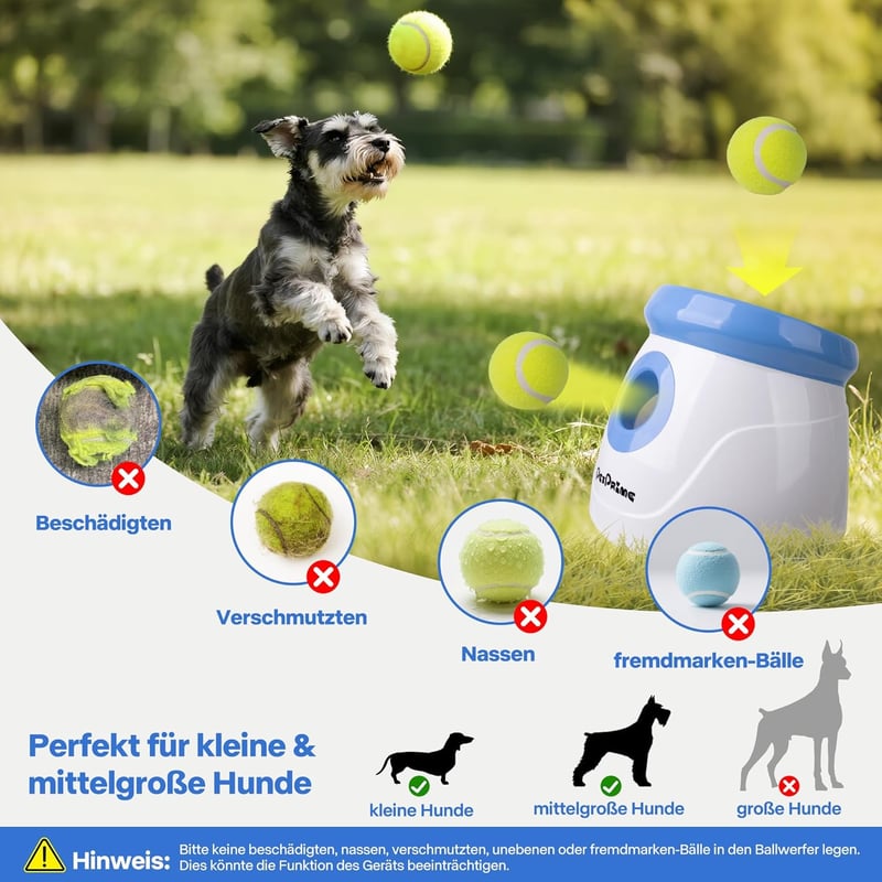 Pet Prime Automata Labdavető Kutyáknak 3 Távolsággal 3-9m Teniszlabdákkal