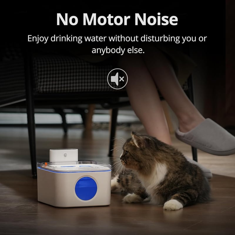 Petace Vezeték nélküli Macska Ivófontána Mozgásérzékelővel, 3L, 5200 mAh Akkumulátor
