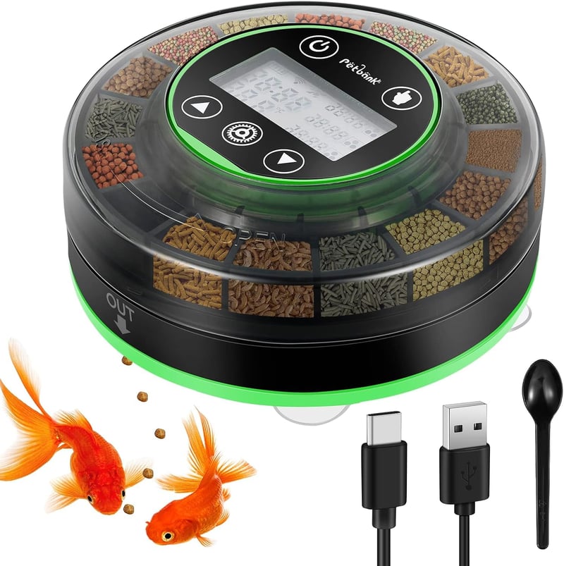 Automatické kŕmidlo pre ryby Petbank do akvária – USB napájanie, časovač, LCD displej a dizajn odolný proti vlhkosti