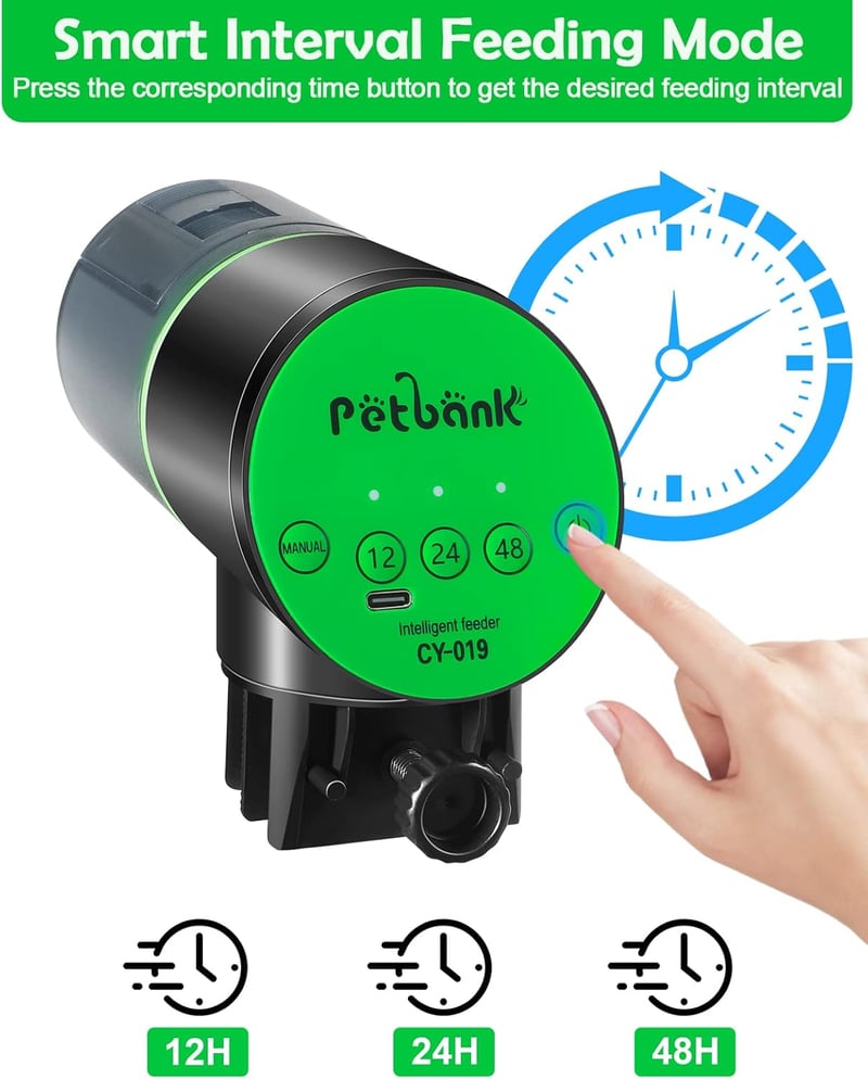 Petbank Automata Haletetõ 200ml USB-C Töltéssel Akváriumhoz Zöld