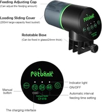Petbank Automata Haletetõ USB-C Töltéssel 200ml Akvárium Halak Etetéséhez 8